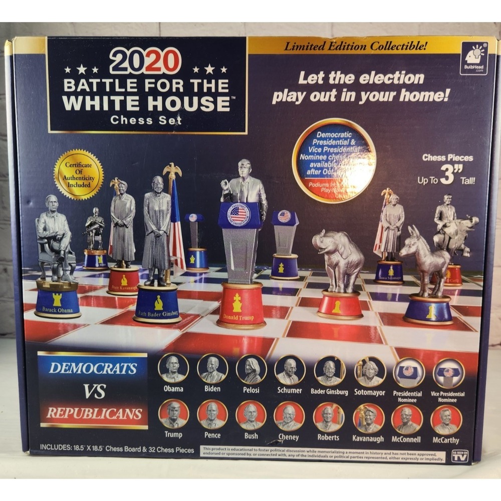 2020 Presidential Election Battle For The White House Chess Set Trump Biden Open